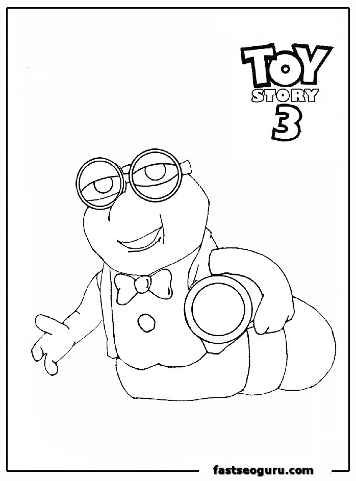 Worm Bookworm toy story 3 coloring pages childrens